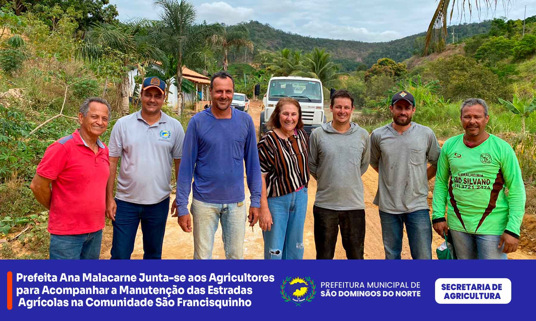 Prefeita Ana Malacarne Junta-se aos Agricultores para Acompanhar a Manutenção das Estradas Agrícolas na Comunidade São Francisquinho